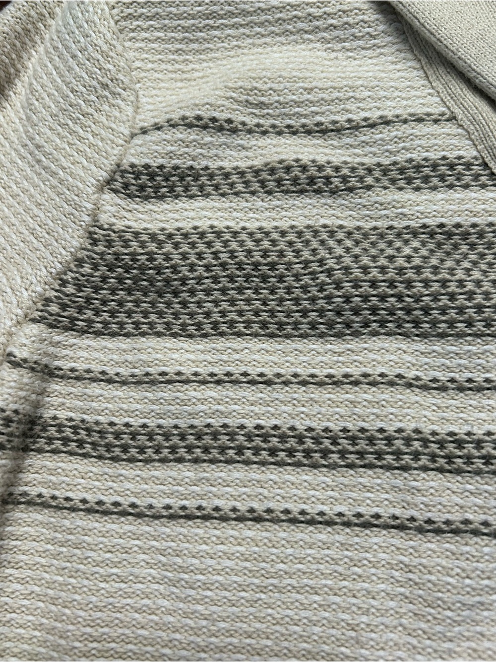 Marine Layer Shawl Nate Cardigan Sweater Soft Knit Cotton Beige Blue Sz Medium - Picture 3 of 9